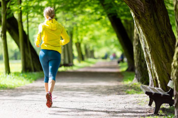 woman running in park