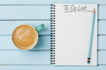 to do list with coffee stress busters